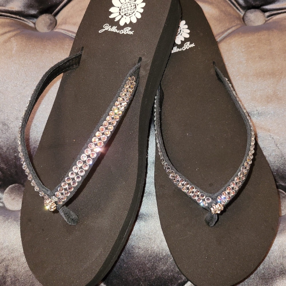 Yellow Box flip-flops